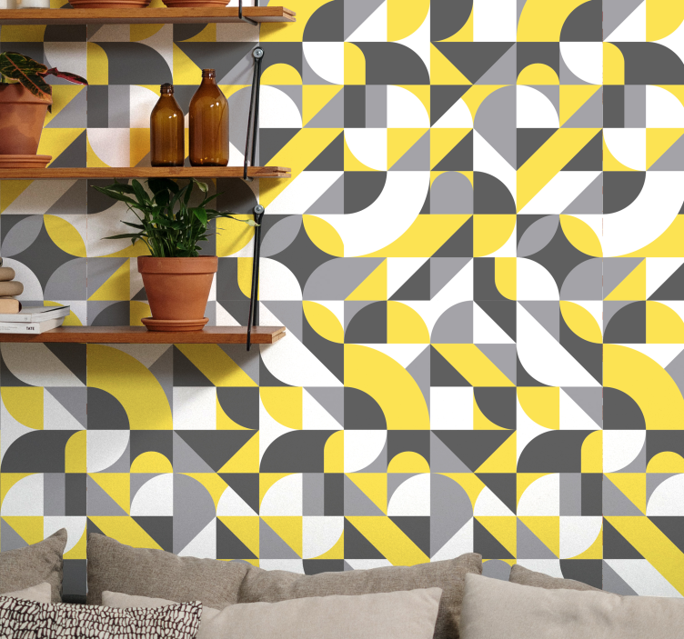 Geometric Waves wallpaper geometric - TenStickers