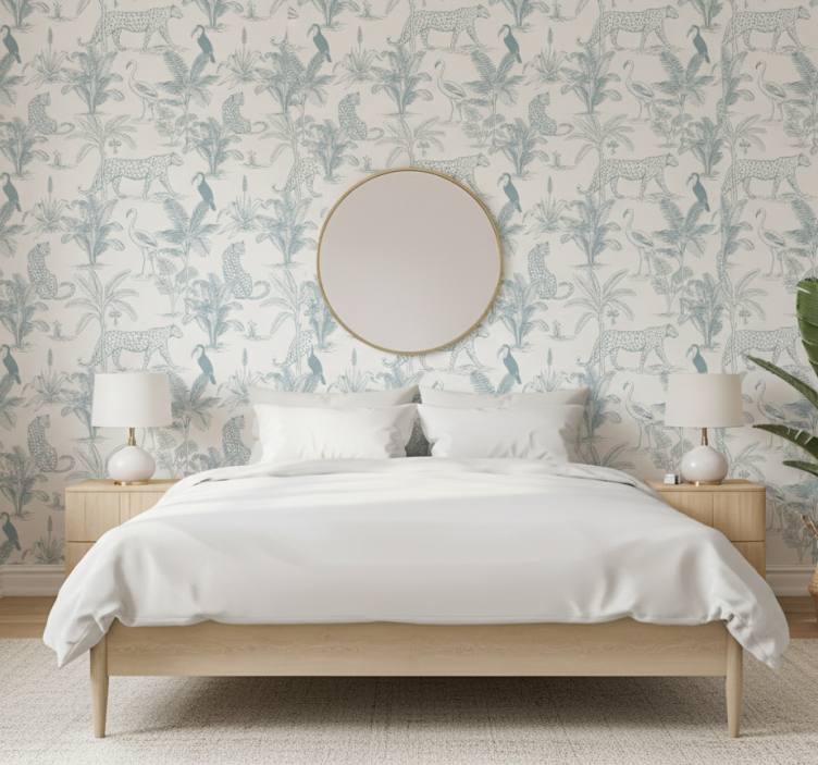 Animal wallpaper sober tropical creatures - TenStickers