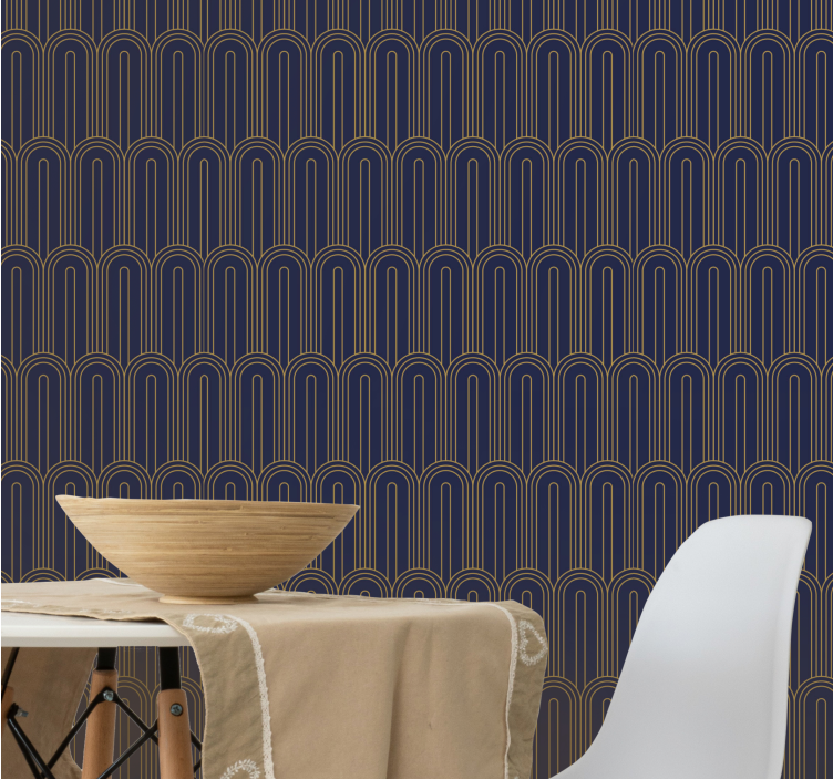 Arched Line Pattern modern wallpaper - TenStickers