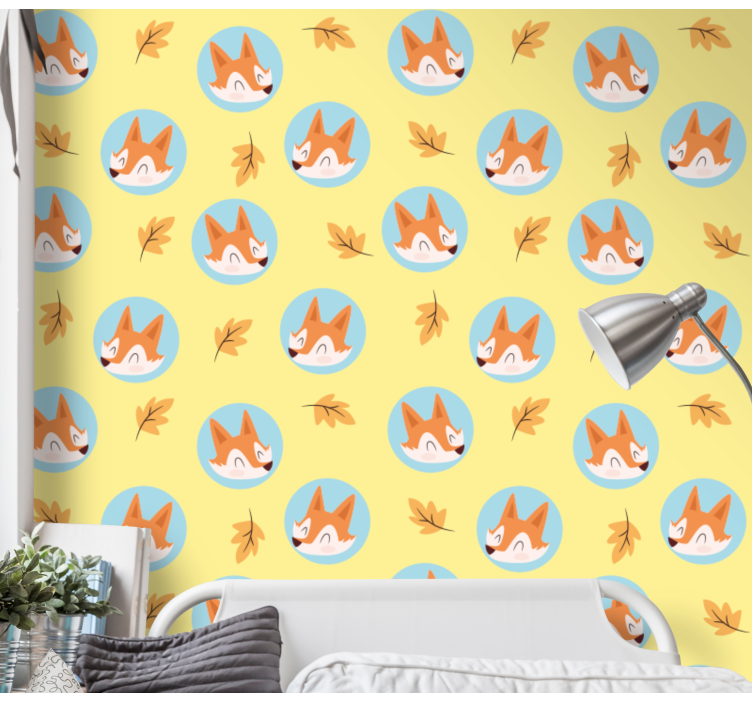 Autumn Fox Theme cute animal wallpaper - TenStickers