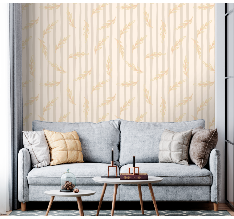 Bamboo Silhouettes leaves wallpaper - TenStickers
