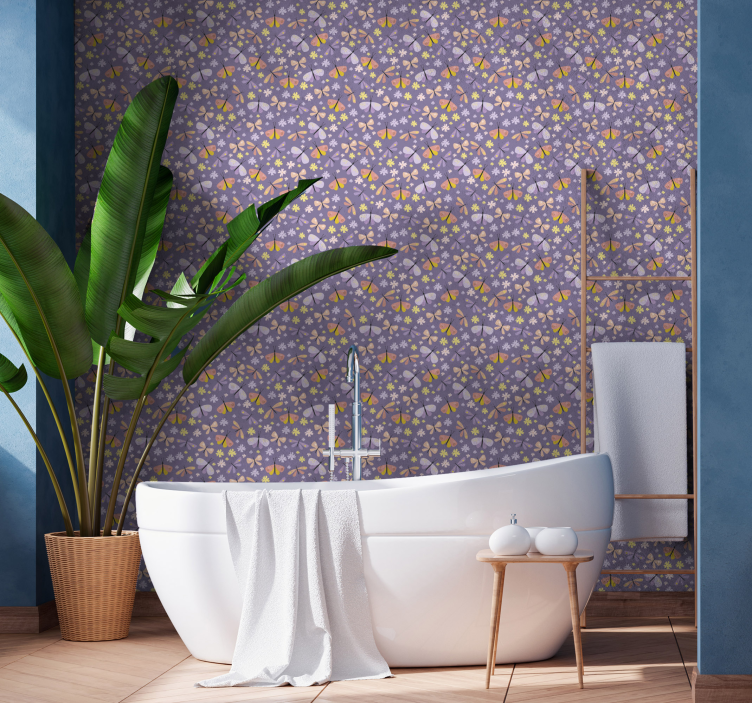 Bathroom wallpaper with butterflies - TenStickers