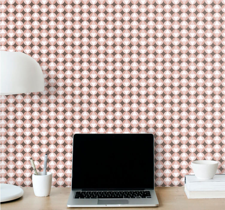 Beige patterned motif wallpaper dots - TenStickers