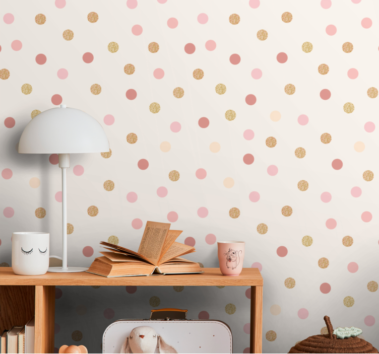 Beige spot pattern wallpaper for the nursery - TenStickers