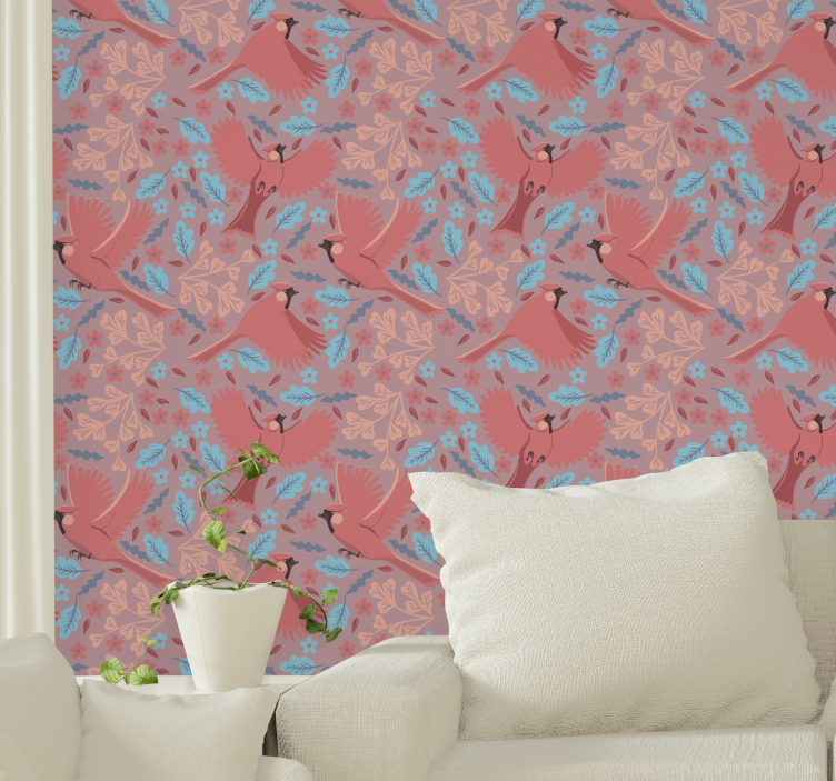 Bird Motif Pattern birds wallpaper - TenStickers