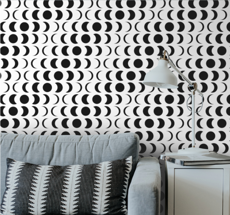 Black Circular Pattern wallpaper geometric - TenStickers
