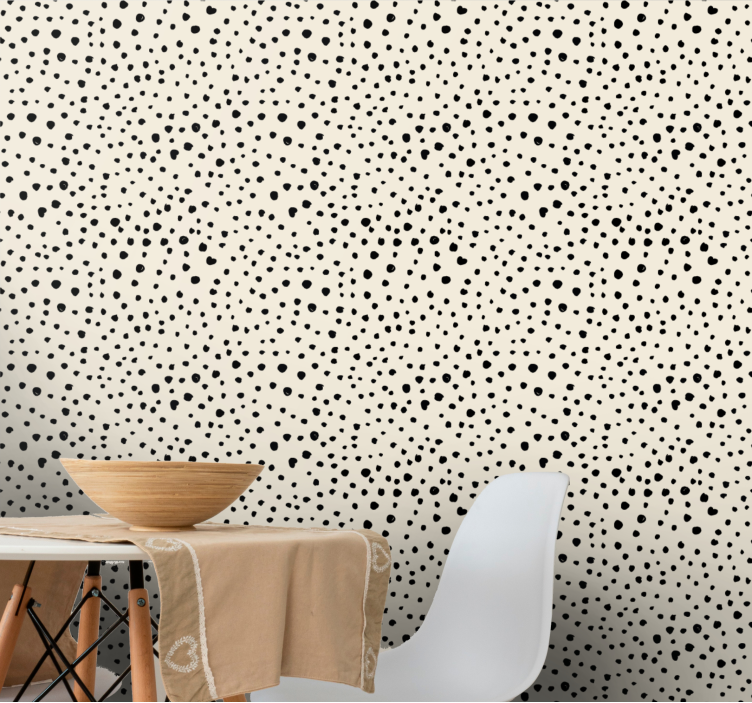 Black Dot Pattern wallpaper dots - TenStickers