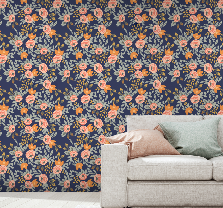 Blossom Elegance wallpaper flowery - TenStickers