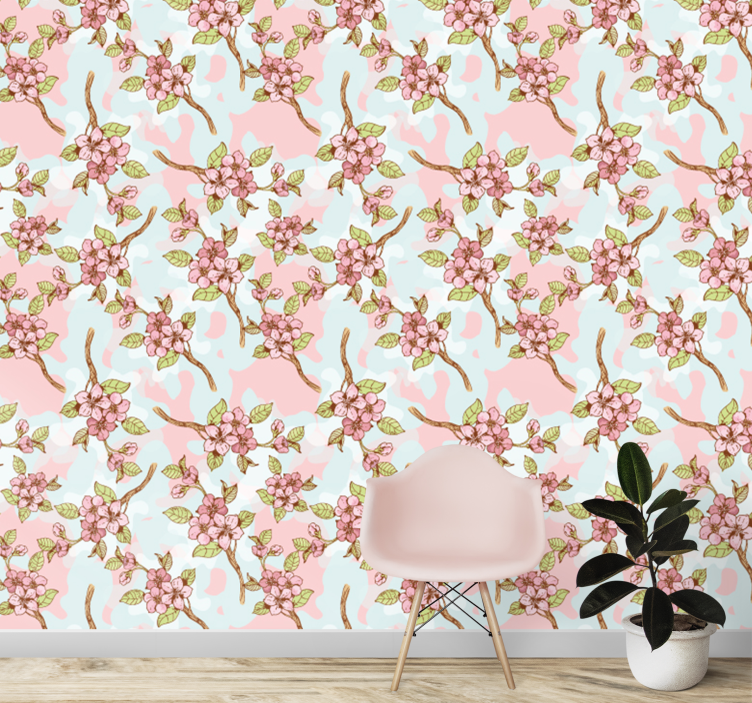Blossoming Branches flowers wallpaper - TenStickers