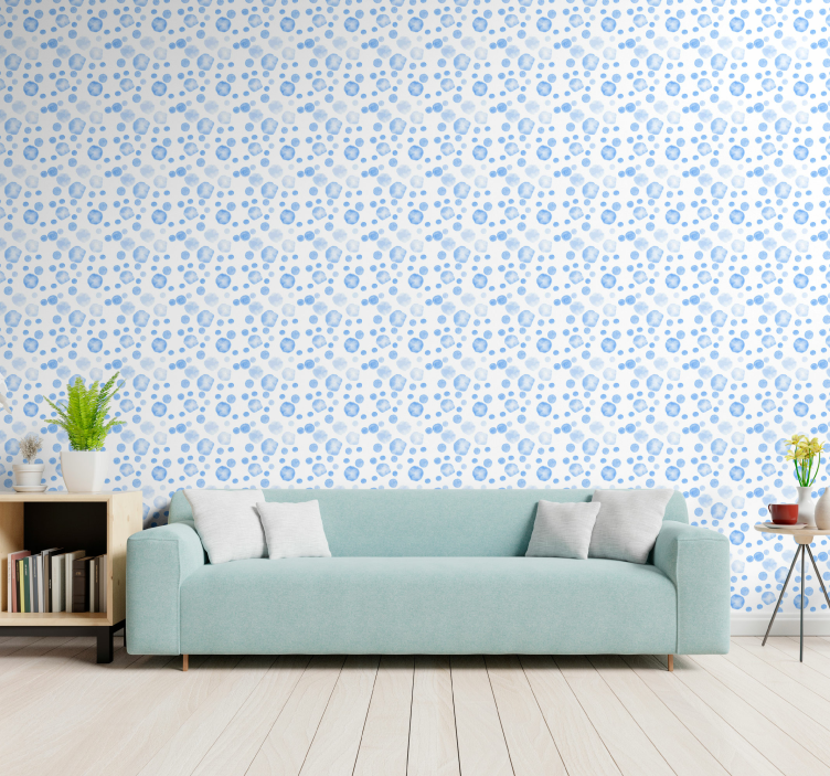 Blue Circular Patterns wallpaper dots - TenStickers