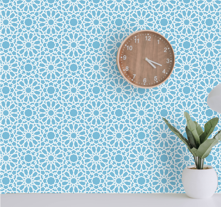 Blue Geometric Shapes tiles wallpaper - TenStickers
