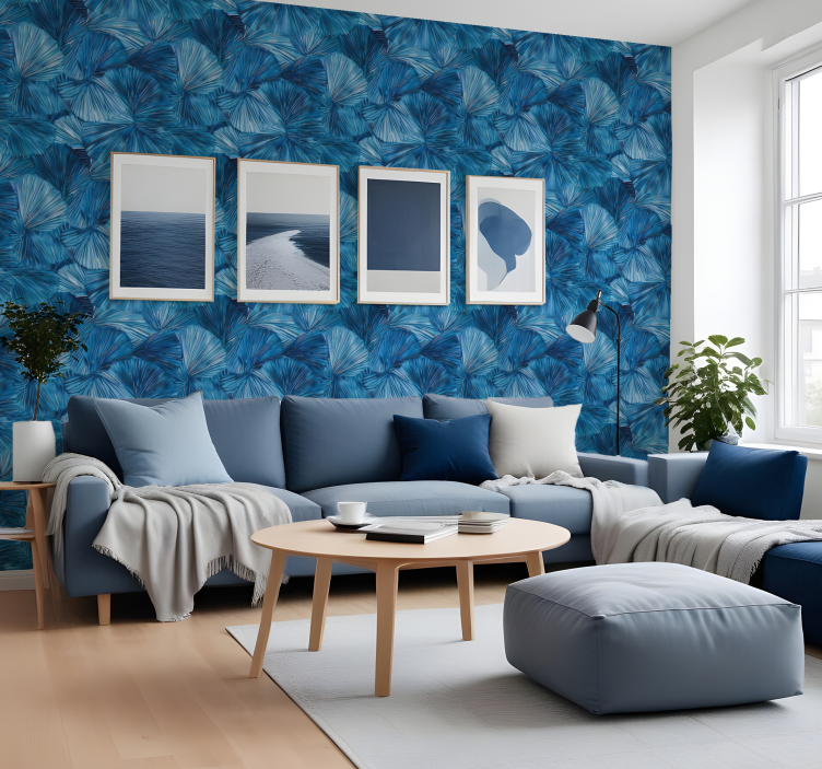 Blue visual points modern wallpaper - TenStickers