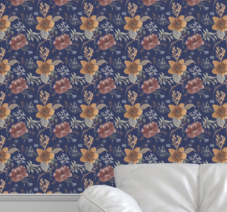 Botanical Elegance wallpaper flowery - TenStickers