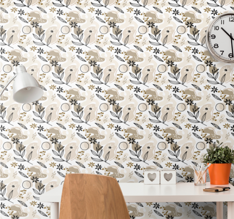Botanical Fauna Pattern cute animal wallpaper - TenStickers