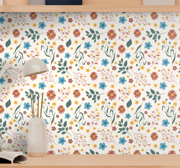 Botanical Flourish flowers wallpaper - TenStickers