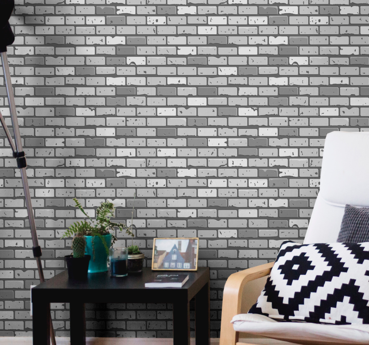 Bricks of concrete Brick Wallpaper - TenStickers