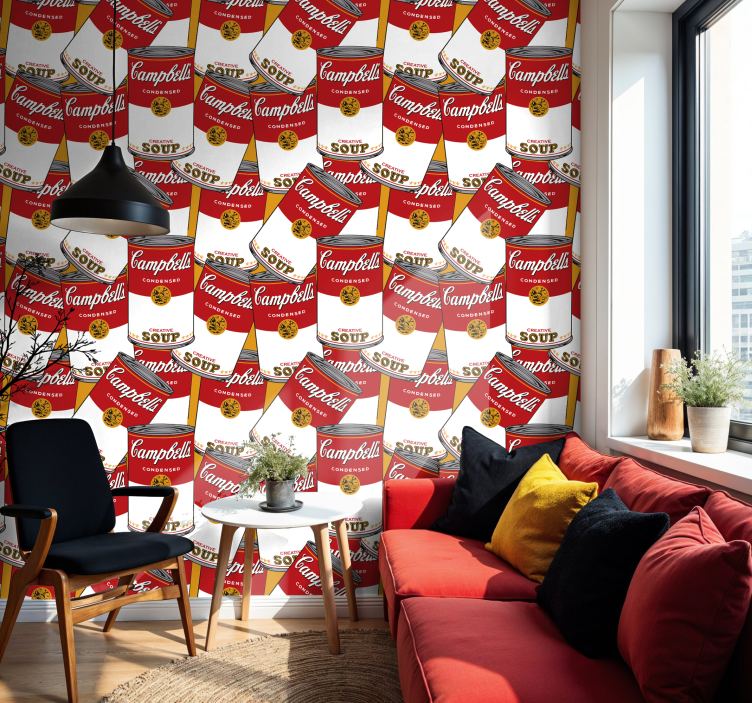 Campbells Andy Warhol art deco wallpaper - TenStickers