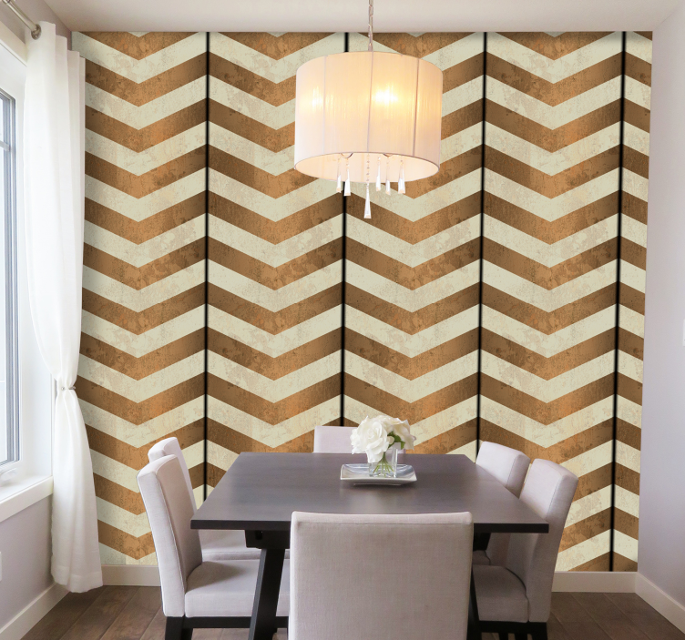 Chevron Lines wallpaper horizontal stripes - TenStickers