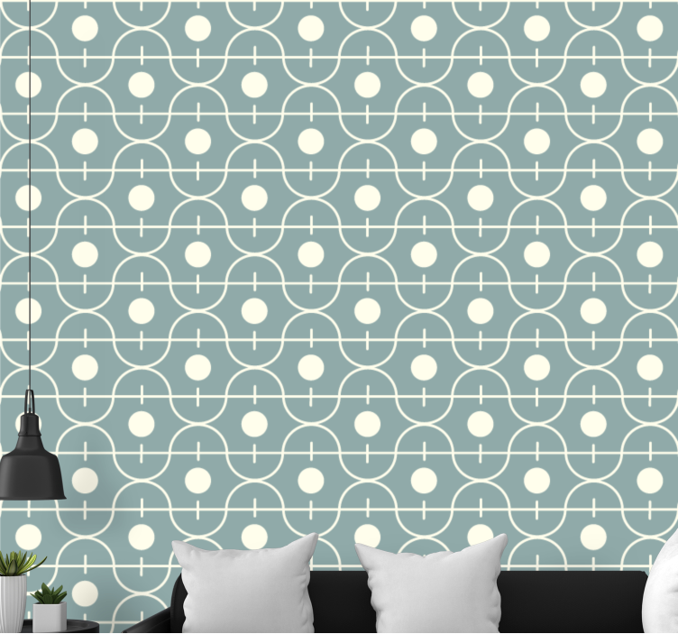 Circular Grid Pattern wallpaper dots - TenStickers