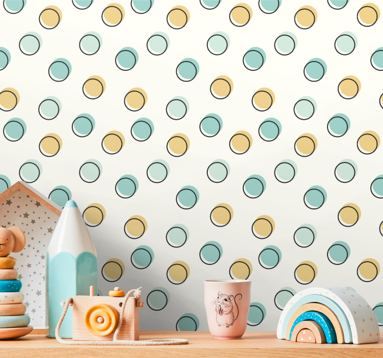 Circular Motif wallpaper dots - TenStickers