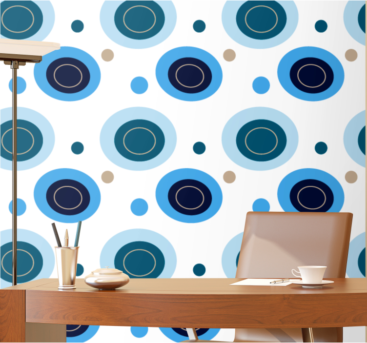 Circular abstract motifs wallpaper dots - TenStickers