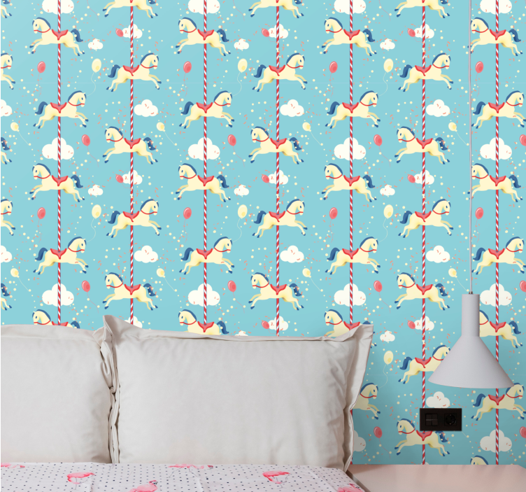 Circus Ducks Delight cute animal wallpaper - TenStickers