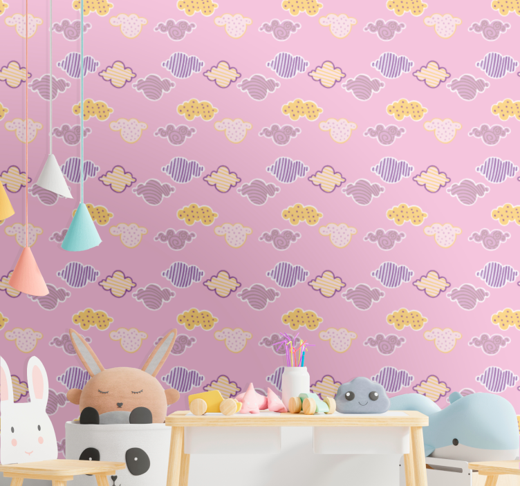 Cloudy Skies Pattern wallpaper for the nursery - TenStickers