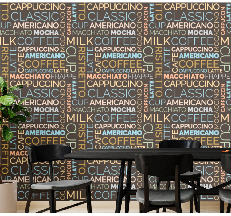 Coffee Typography text wallpaper - TenStickers