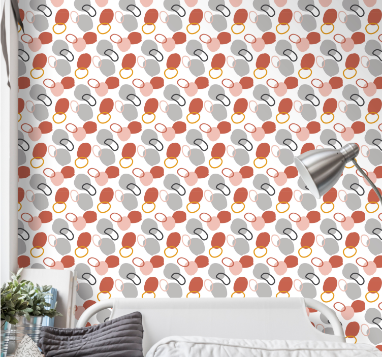 Brown and gray motif wallpaper dots - TenStickers