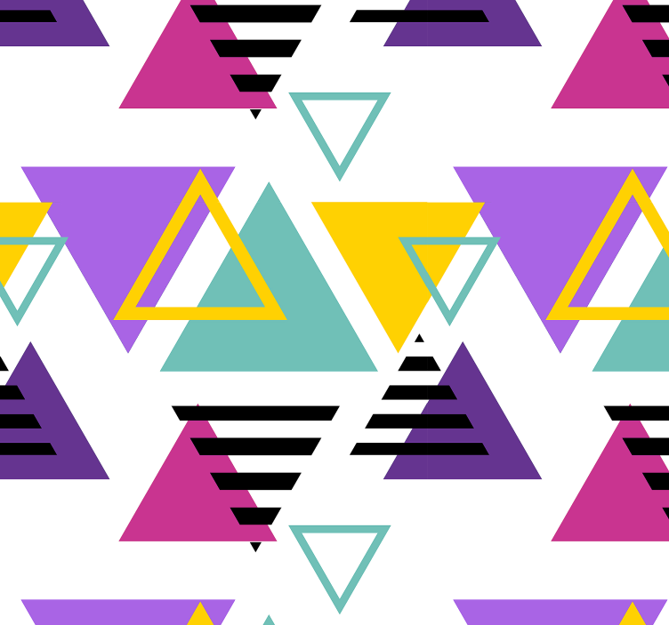 Colorful retro pattern wallpaper triangles - TenStickers
