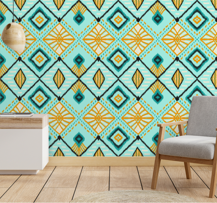 Contemporary Geometric Shapes art deco wallpaper - TenStickers