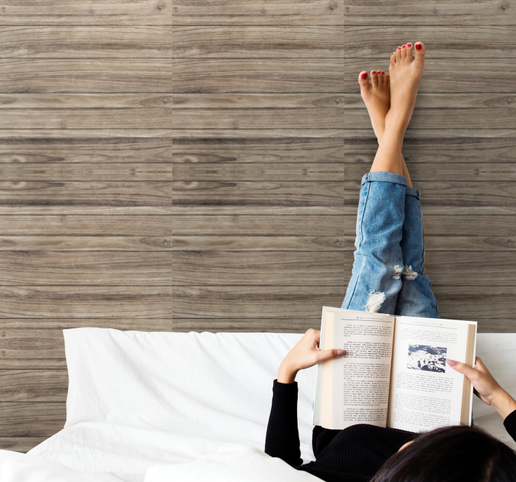 Cozy effect imitation wood feature wallpaper - TenStickers