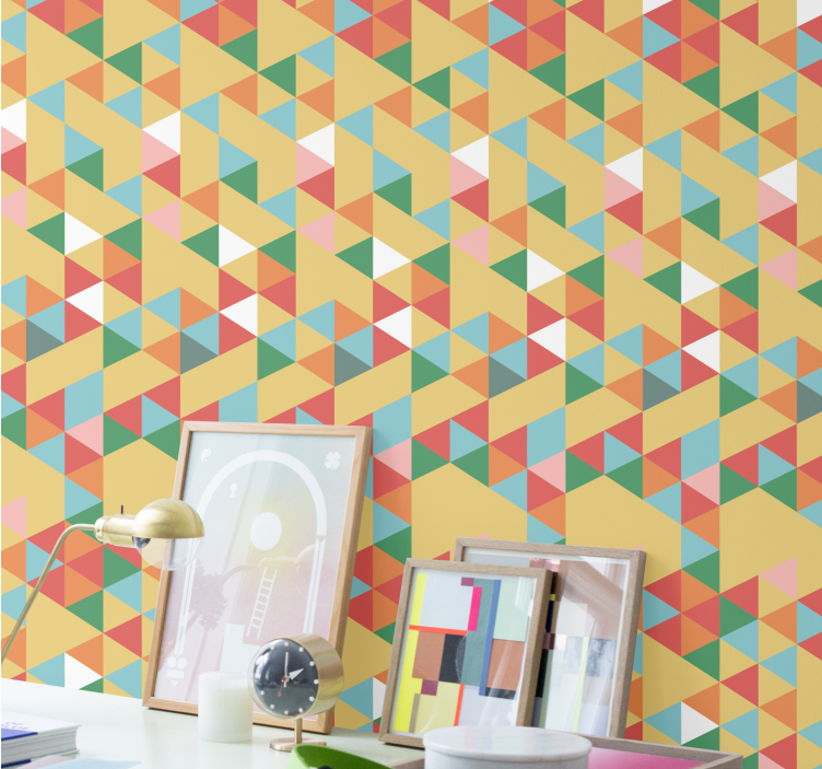 Creative abstract pattern wallpaper triangles - TenStickers