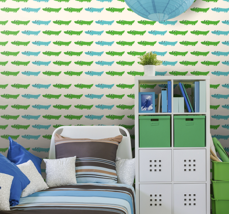 Crocodile Pattern cute animal wallpaper - TenStickers