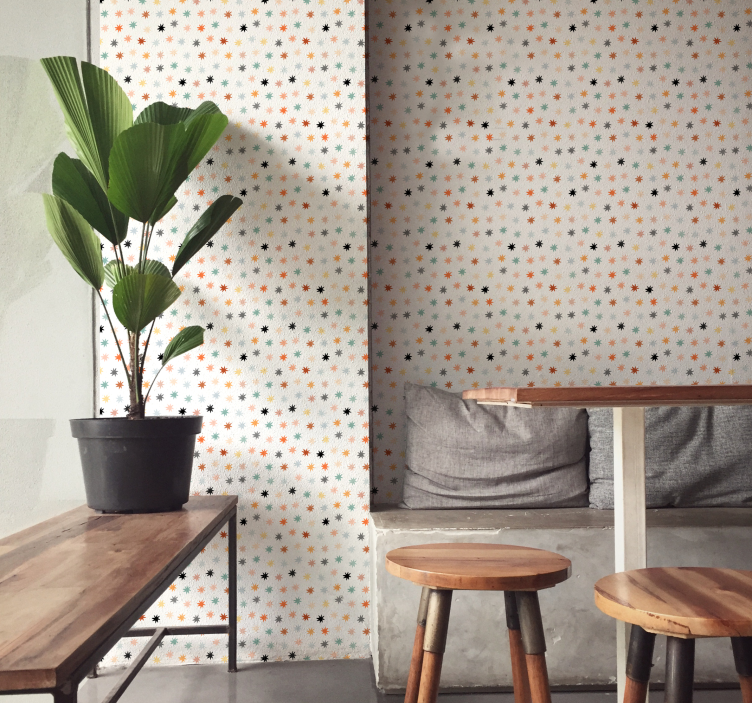 Crowned star pattern wallpaper - TenStickers