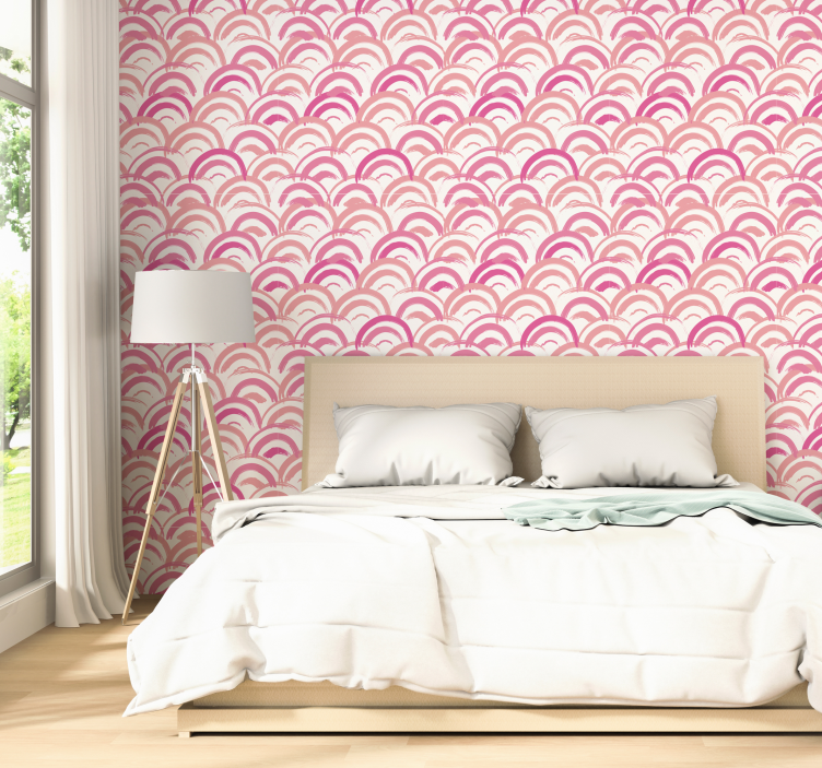 Curved Line Art wallpaper geometric - TenStickers
