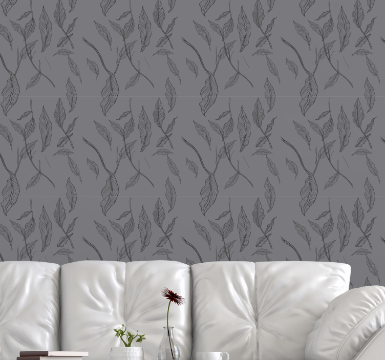 Dark magical leaves room wallpaper - TenStickers