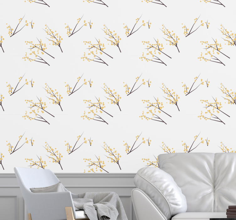 Delicate Floral Branches flowers wallpaper - TenStickers