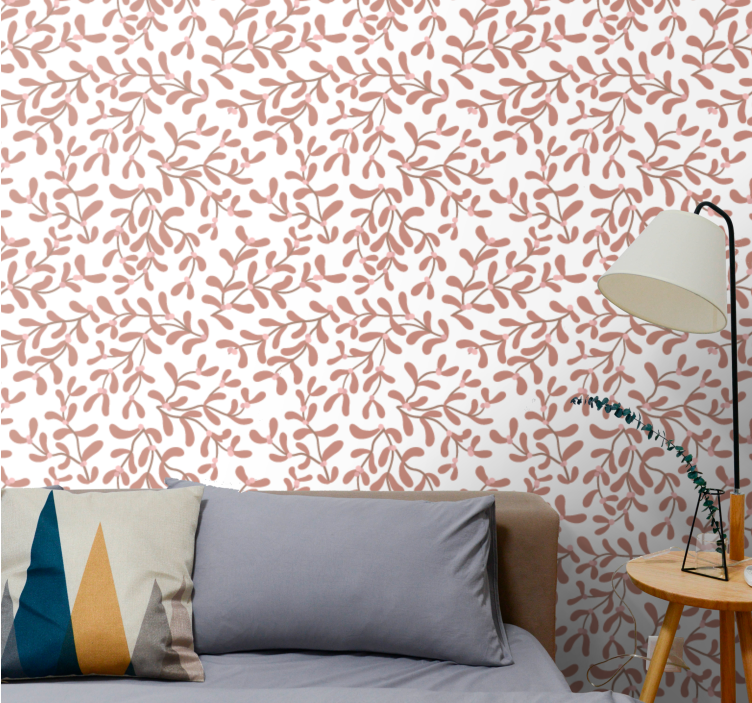 Delicate thin branches leaves wallpaper - TenStickers