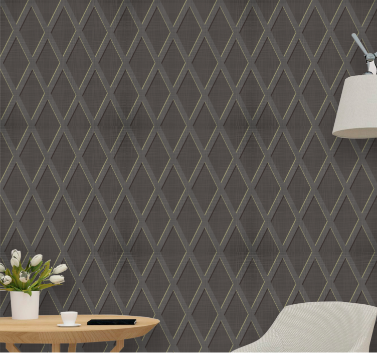 Diamond Grid Pattern wallpaper patterns - TenStickers