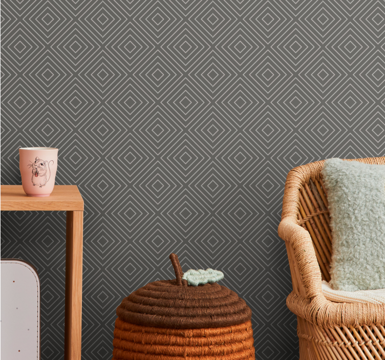 Diamond Shapes wallpaper geometric - TenStickers