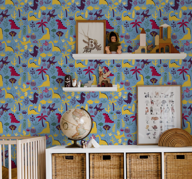 Dinosaur Fauna cute animal wallpaper - TenStickers