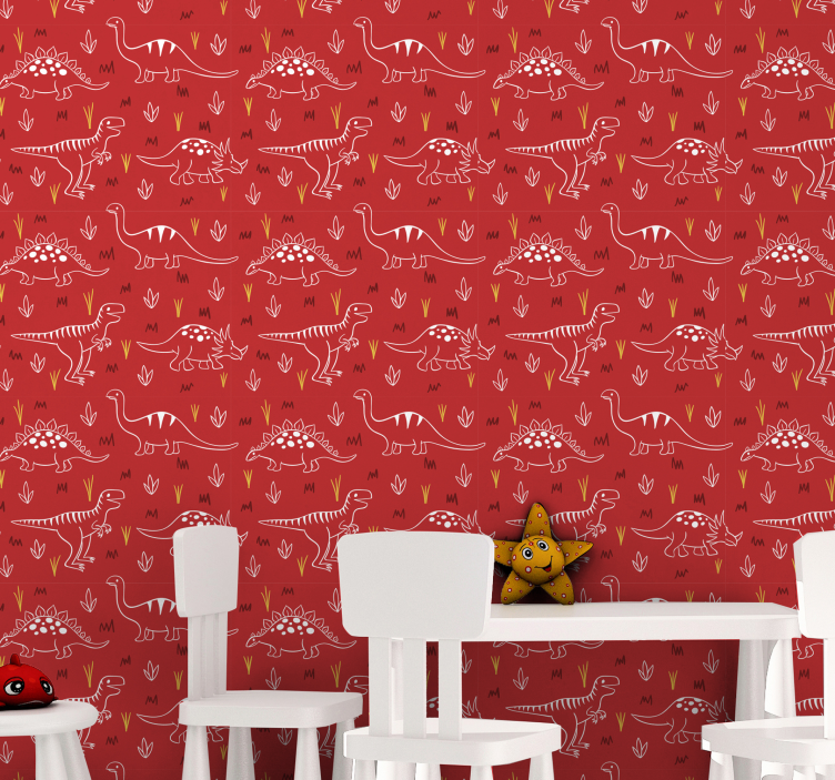 Dinosaur Illustration dino wallpaper - TenStickers