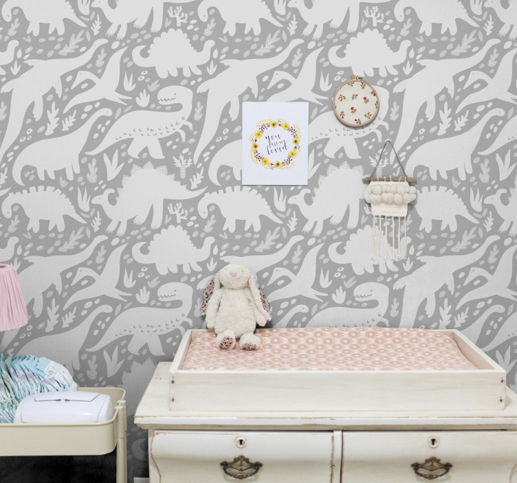 Dinosaur Menagerie dino wallpaper - TenStickers