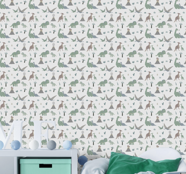 Dinosaur Montage dino wallpaper - TenStickers