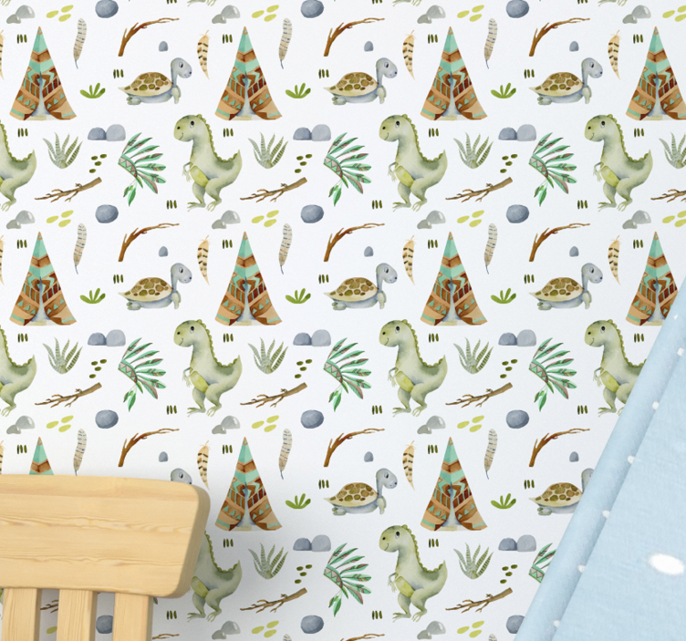 Dinosaur Nursery dino wallpaper - TenStickers