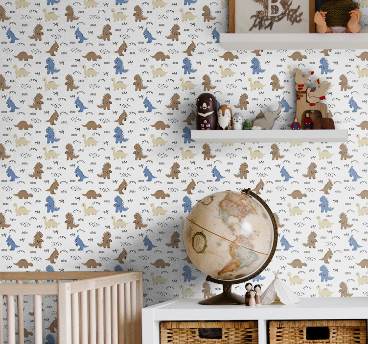 Dinosaur Patterns wallpaper for the nursery - TenStickers