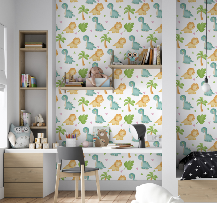 Dinosaur Playtime dino wallpaper - TenStickers