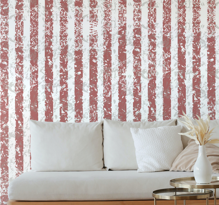 Distressed Stripes horizontal striped wallpaper designs - TenStickers