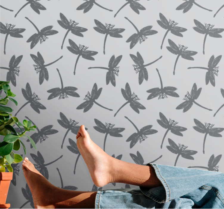 Dragonfly Pattern animal wallpaper - TenStickers